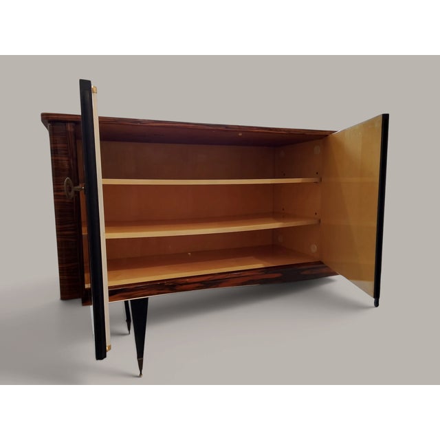 Art Deco French Elegance in Macassar Complete Dining Room with Fine Inlays, 1930s, Set of 8 For Sale - Image 4 of 18