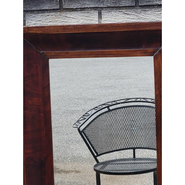 Antique American Empire Flame Mahogany Ogee Wall Mirror 20x30 Wood Backing 1850s For Sale - Image 17 of 18