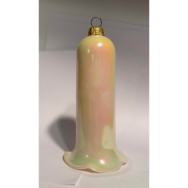 Glass 1980s Gabriel's Trumpet Iridescent Ornament For Sale - Image 7 of 8
