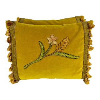 Pair of Custom Appliqué Pillows by Mla For Sale