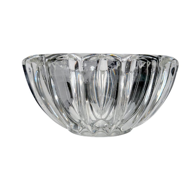 This is a circa 1940s French Art Deco molded glass bowl by Pierre d’Avesn. Crafted in substantial clear glass, the bowl...