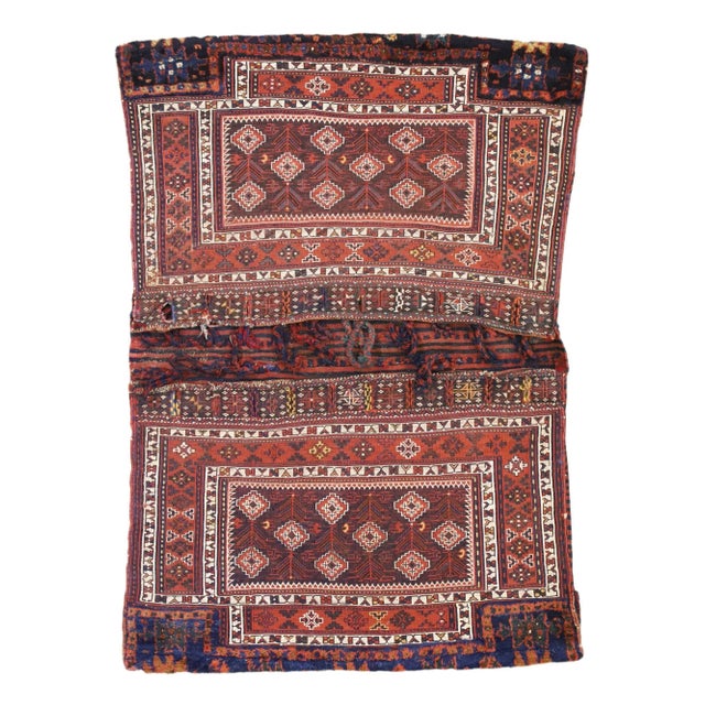 Antique Persian Saddlebag - 03'05 X 05'02 For Sale - Image 13 of 13