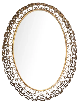 Mid-Century Spanish Metal Mirror, 1950s
