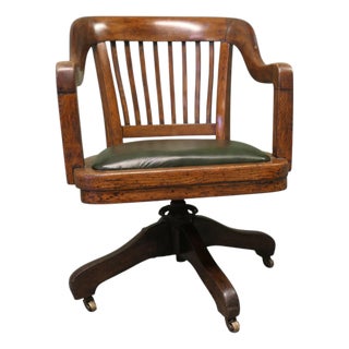 Art Deco Oak Desk Chair, 1910 For Sale
