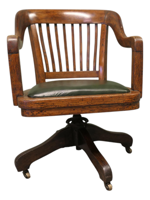 Art Deco Oak Desk Chair, 1910