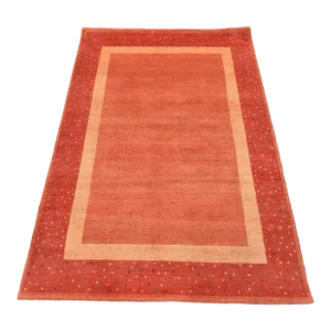 Gabbeh Rug 4’6” X 6’6” Rust Wool Contemporary Hand-Knotted Carpet