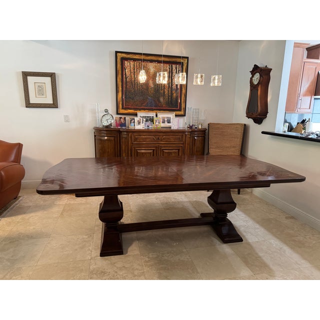 Emanuel Morez Country Trestle Wood Extension Dining Table For Sale In Miami - Image 6 of 18