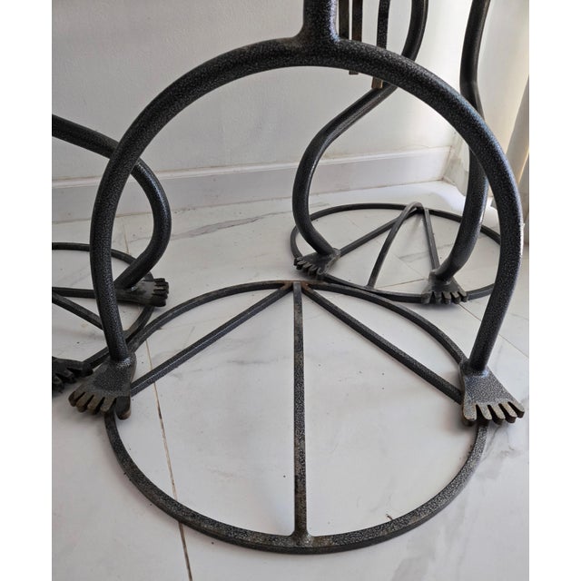 Black He/She Sculptural Postmodern Metal Bistro Set – Attributed to Rockledge Studios (Unsigned) For Sale - Image 8 of 14