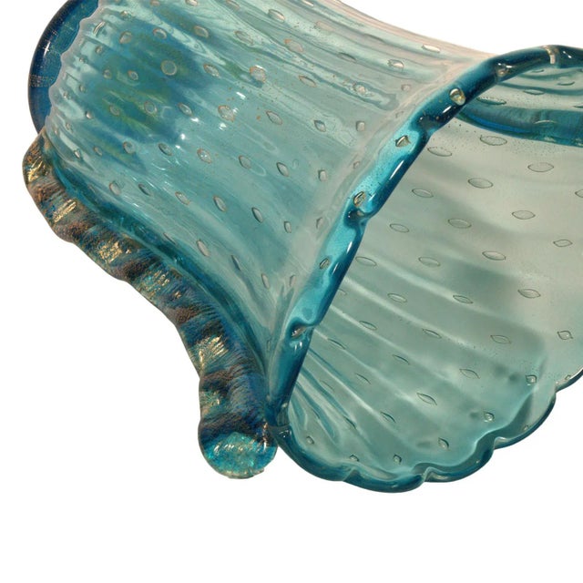 Art Deco Murano Glass Vase Signed from Fratelli Toso, 1950s For Sale - Image 4 of 6