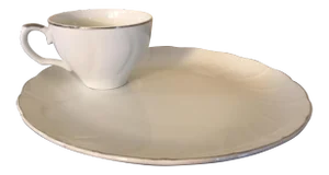Luncheon Plate and Tea Cup Porcelain Anniversary China - Set for 8