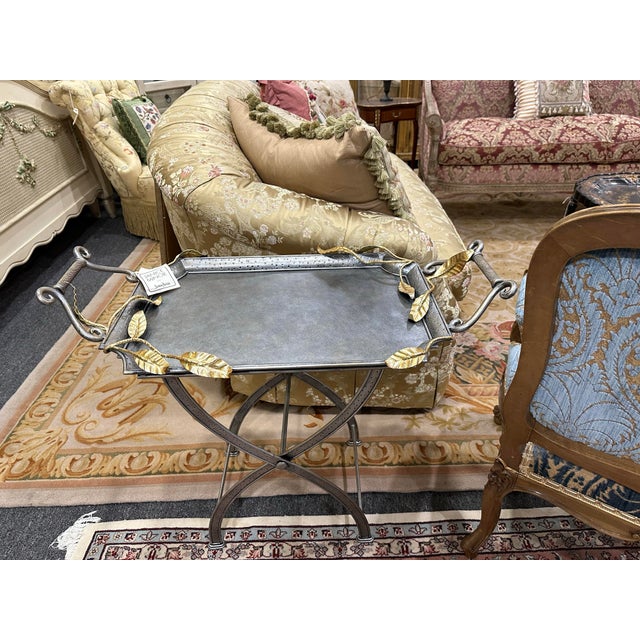 Metal Janice Minor Decorative Tray Table Neiman Marcus For Sale - Image 7 of 9