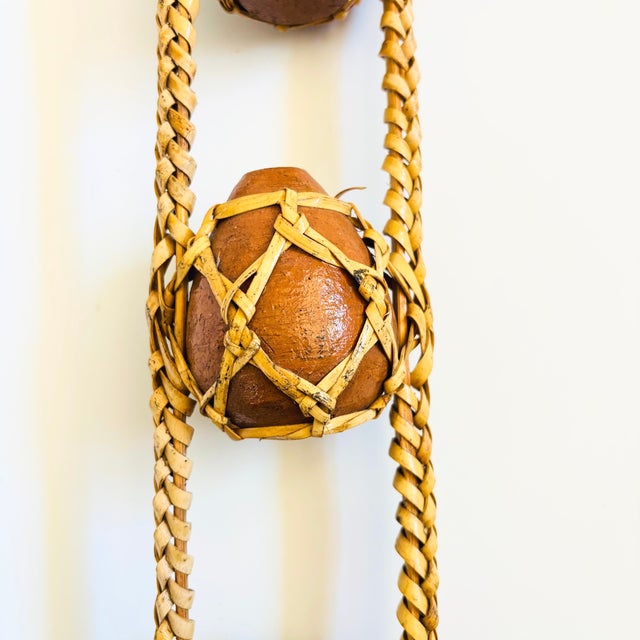 Late 20th Century Terra Cotta and Wicker Hanging Bud Vases For Sale - Image 5 of 8