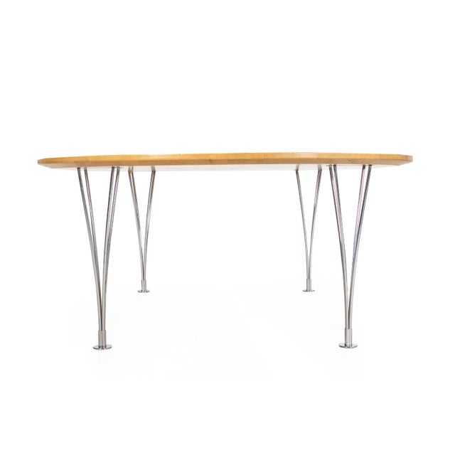 1960s Piet Hein & Bruno Mathsson "Super Ellipse" Coffee Table in Karelian Birch, Sweden, Circa 1960s For Sale - Image 5 of 17