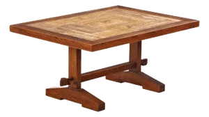 A French Oak and Stone Coffee Table, C. 1940.
