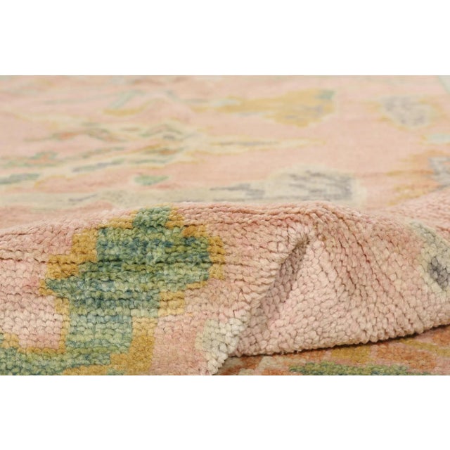 Vintage Modern Pink Oushak Rug - 12'00 X 14'09 For Sale In Dallas - Image 6 of 10