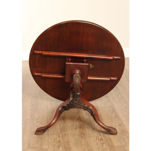 Antique Queen Anne Style Solid Mahogany Round Tilt-Top Table For Sale - Image 12 of 12