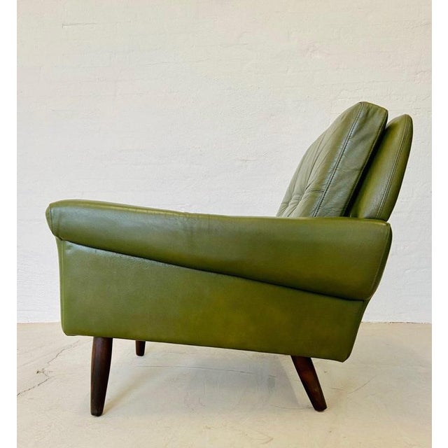 1960s Vintage Danish Olive Green Lounge Chair by Svend Skipper, 1960s For Sale - Image 5 of 13