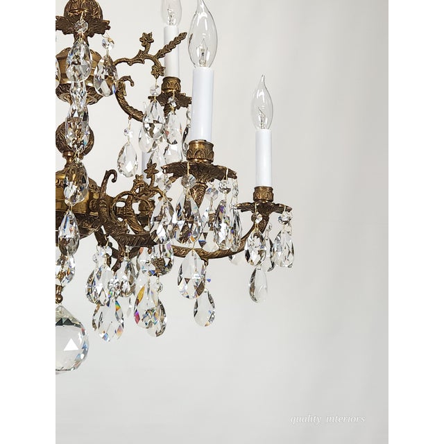 Antique Epic Glowing Glistening 9 Arm 9 Light Cut Lead Glass Crystal Chandelier For Sale - Image 4 of 18