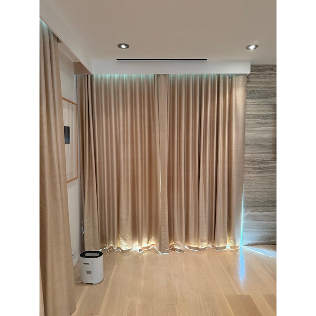 Taupe Jake Arnold Designed Ripple Fold Silk Drapes - Set of 4 For Sale - Image 8 of 9