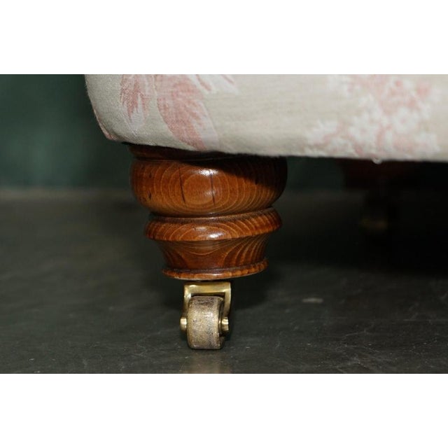 Wood Serpentine Front Feather Filled Cushion Top Ottoman, 2010 For Sale - Image 7 of 16