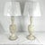 Antique White Vintage Carved Natural Alabaster Floral Lamps - a Pair For Sale - Image 8 of 12