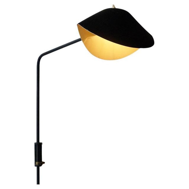Black Single Arm Wall Lamp attributed to Serge Mouille, 1950s For Sale - Image 14 of 14