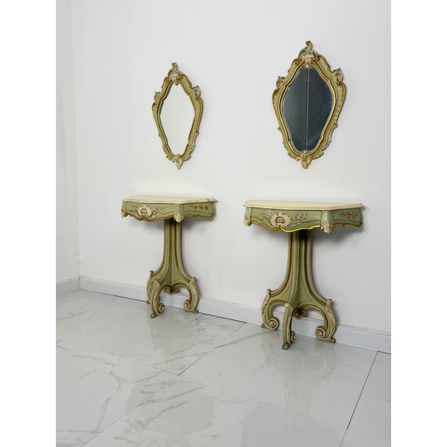 Venetian Bedside Tables with and Mirrors, 1960s, Set of 4 For Sale - Image 10 of 13