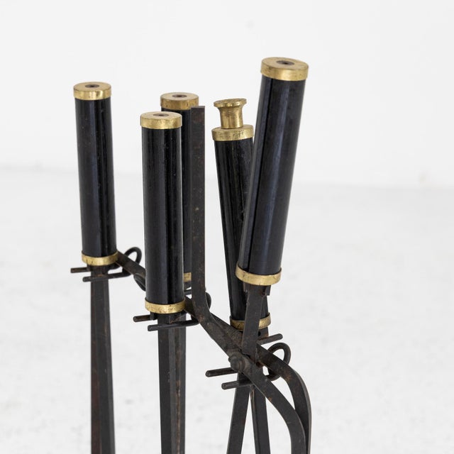 1970s Fireplace Set by Afra and Tobia Scarpa for Dimensione Fuoco, 1970s, Set of 5 For Sale - Image 5 of 8