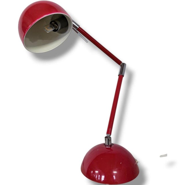 Mid-Century Modern Red Desk Lamp For Sale - Image 6 of 9