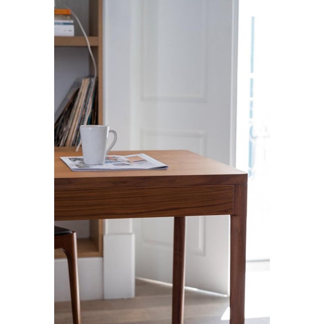 Beige Minimalist Modern Work Desk in Walnut by Pedro Sotomayor For Sale - Image 8 of 13