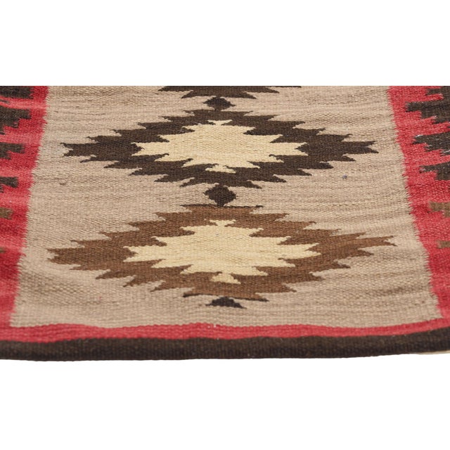 Native American Art Antique Transitional Navajo-Style Kilim Rug - 01'09 X 03'00 For Sale - Image 4 of 10
