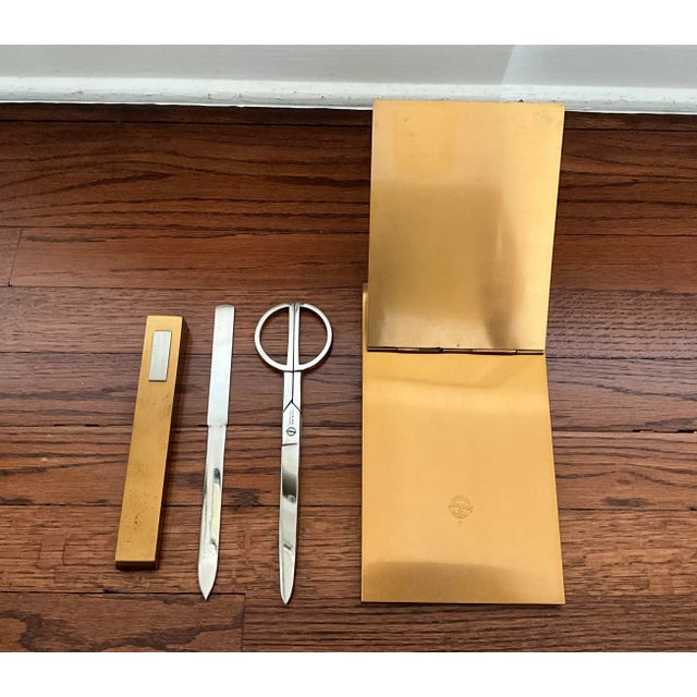 1940s Vintage Silver Crest Smith Metal Arts Co. Bronze Art Deco Executive Desk Set - 15 Pieces For Sale - Image 9 of 13