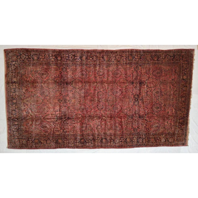 Textile 1920s Vintage Sarouk Mohajeran Rug For Sale - Image 7 of 7