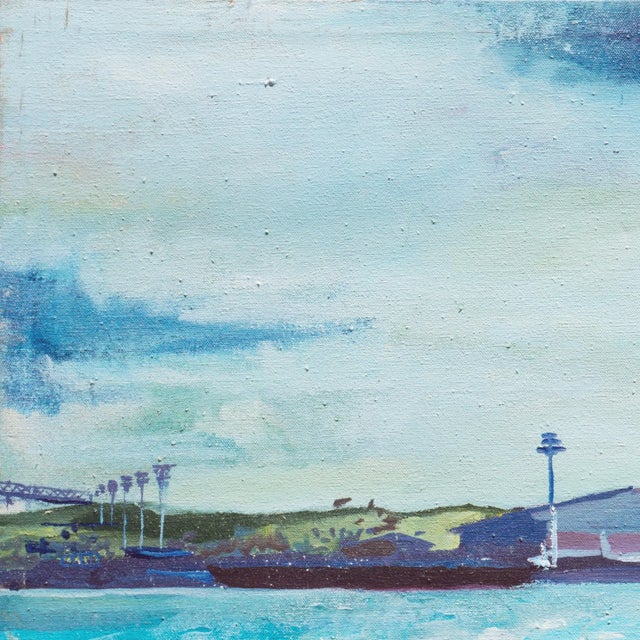 1970s 'Oakland Estuary' by Gren Hayes, Bay Area Woman Artist, San Francisco Museum of Modern Art For Sale - Image 5 of 8