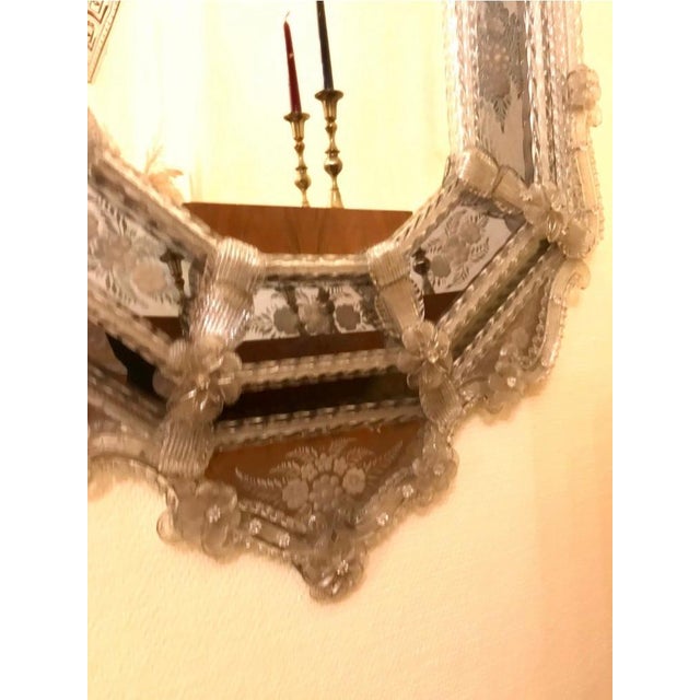 Venetian Palazzo Faceted Murano Glass 3-Tiered Mirror, 1920s For Sale - Image 4 of 9