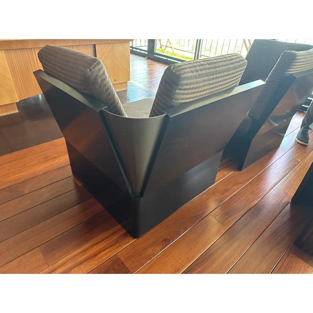 Contemporary Donghia Black and Gray Armchairs, a Pair For Sale - Image 10 of 13