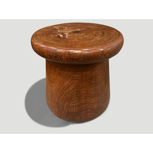 Andrianna Shamaris Century Old Teak Wood Side Table or Stool For Sale - Image 16 of 18