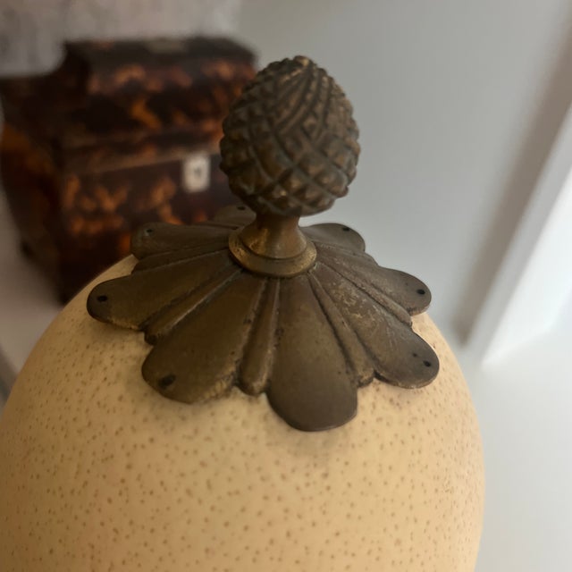 Antique Italian Grand Tour Ostrich Egg Mounted on Malachite Base For Sale In New York - Image 6 of 6
