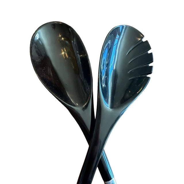 Mid-Century Modern Vintage Mid-Century Modern Sterling Silver Salad Set- Set of 2 For Sale - Image 3 of 8