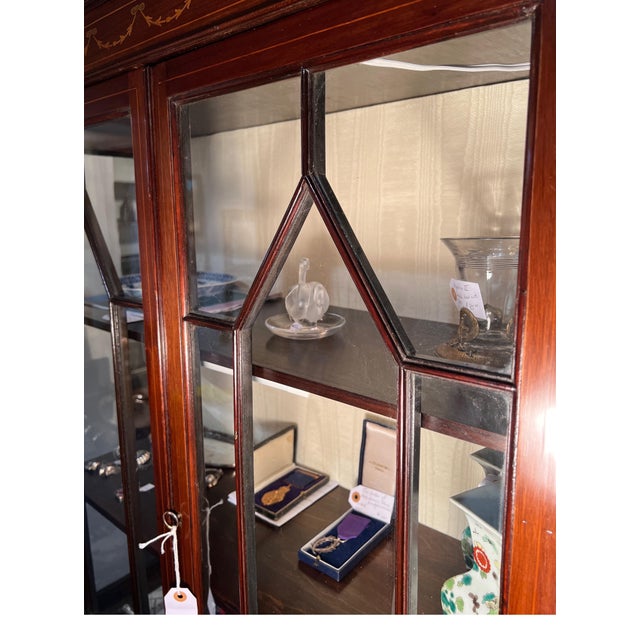 Edwardian Mahogany Vitrine Cabinet For Sale - Image 10 of 12
