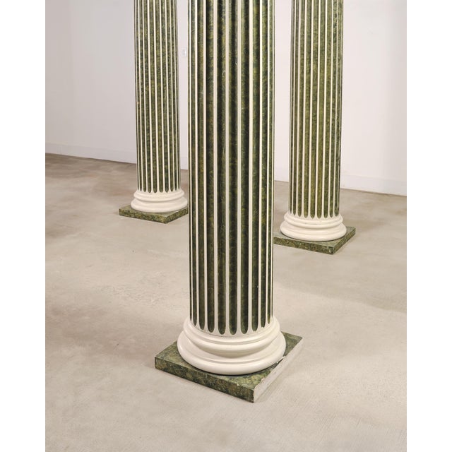 Set of Four Monumental Faux Marble Neoclassical Columns 10 Ft. For Sale - Image 10 of 18