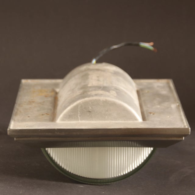 Silver French Art Deco Ceiling or Wall Lamp from Holophane, 1940s For Sale - Image 8 of 11