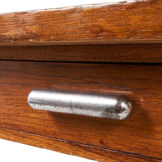 Schumacher 1930s Schumacher French Tubular Oak & Chrome Desk with Drawers For Sale - Image 4 of 6