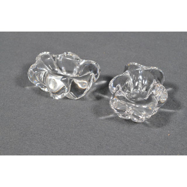 Late 20th Century Daum, France - Pair of Signed Daum Crystal Salt Cellars For Sale - Image 6 of 12