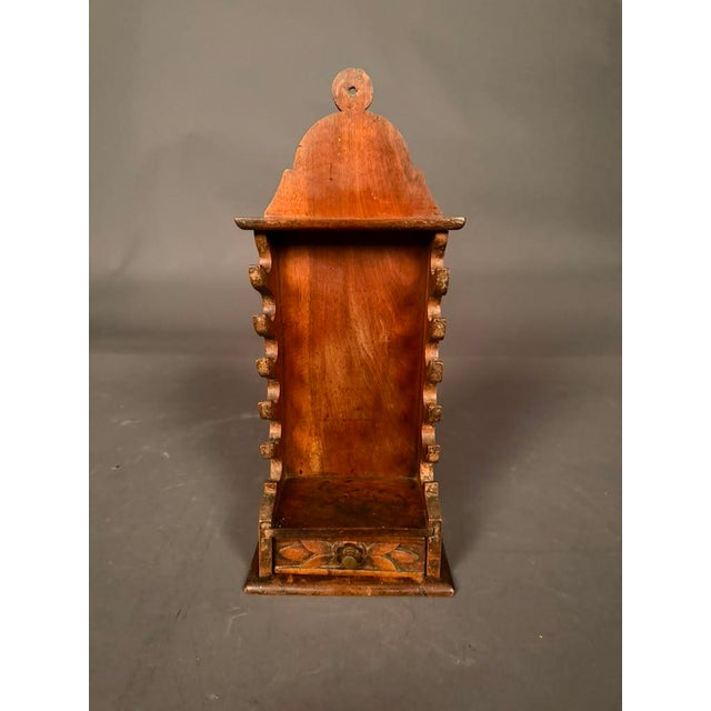 18th-century French Country knife holder dating to circa 1790, hand carved in walnut and designed for practical wall-hung...