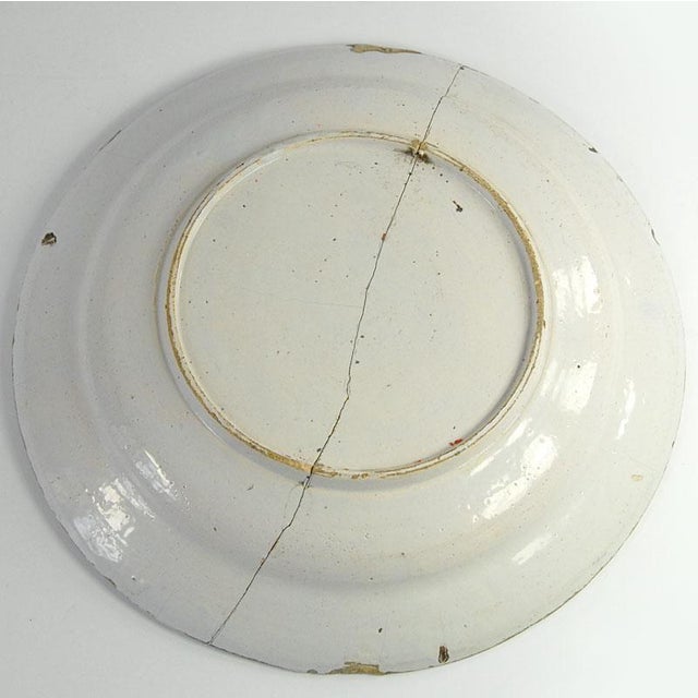 Antique 18th Century Dutch Ceramic Delft Plate For Sale - Image 4 of 11