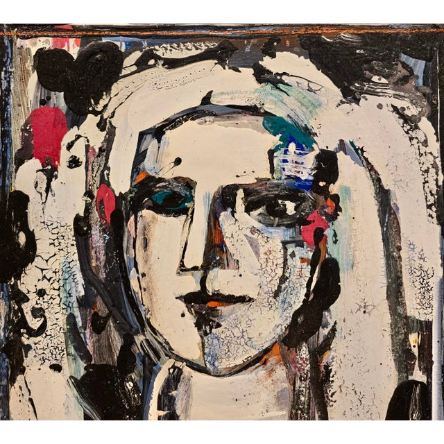 1960s Harold Frank (1921–1995) – Abstract Portrait – Oil Painting For Sale - Image 5 of 10