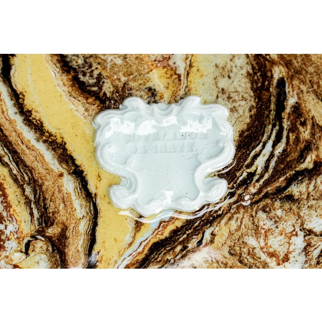 Rare 19th Century Antique Victorian Copeland & Garrett Agateware Pottery Cheese Dish and Lid English Ceramic Art Pottery For Sale - Image 12 of 18