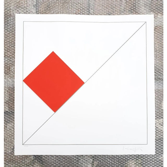 Gottfried Honegger Composition 1 3D square (red) 2015 Silkscreen print signed in pencil and numbered on 30 copies by the...