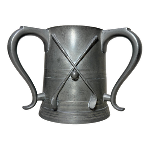 Antique 1901 Hand Engraved Pewter Harbor Point Golf Tournament 3 Handle Trophy